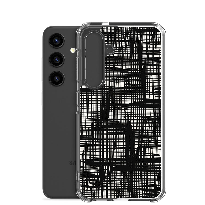 Clear Case for Samsung® Galaxy S24 Abstract Hand Drawn Grid Design