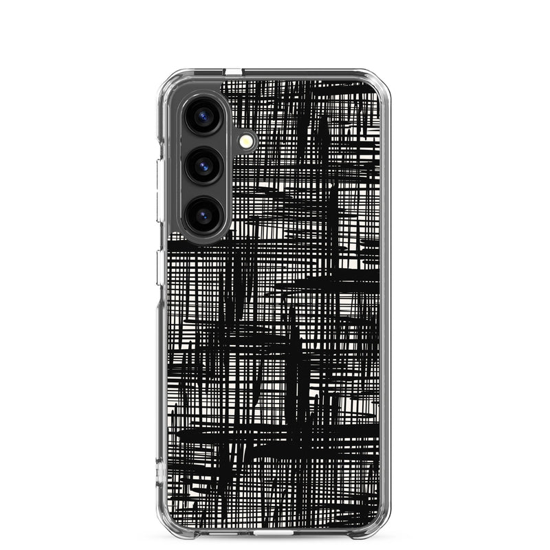 Clear Case for Samsung® Galaxy S24 Abstract Hand Drawn Grid Design