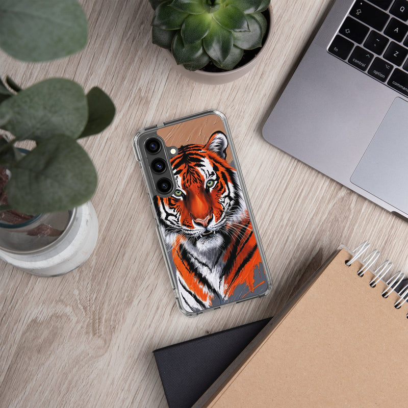 Clear Case for Samsung® Galaxy S24 Tiger Painting Design