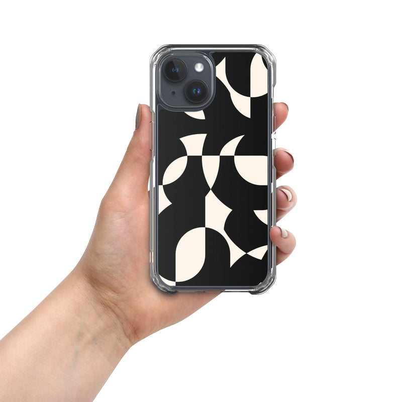 Clear Case for iPhone® iPhone 15 Abstract Geometric Wall Design