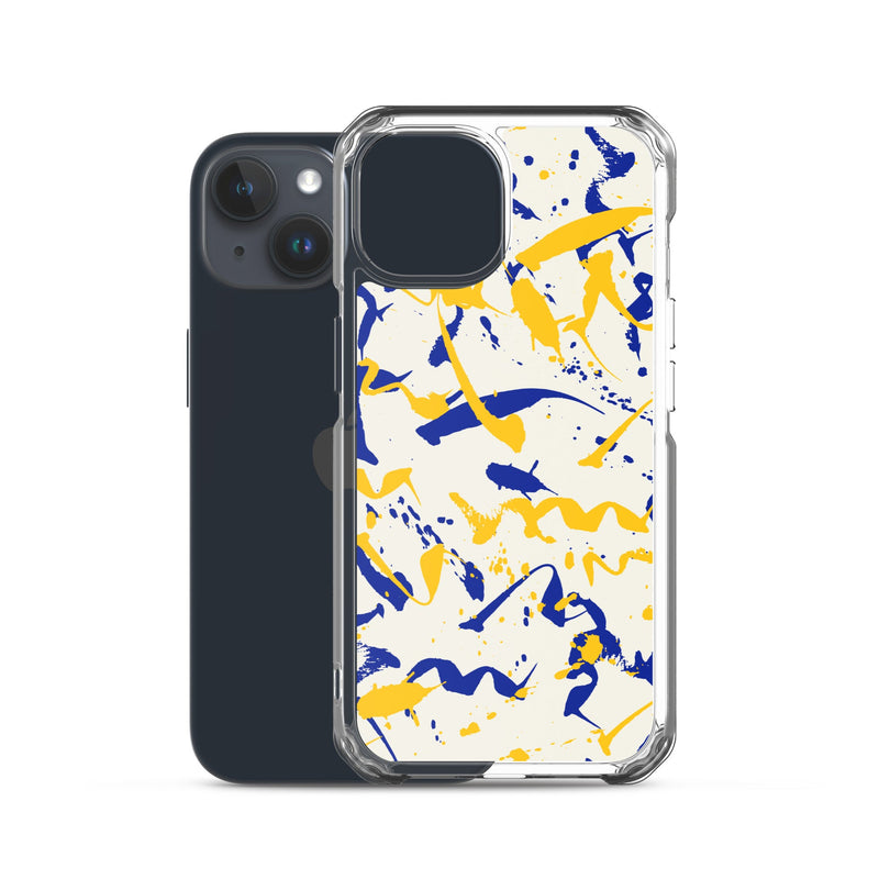 Clear Case for iPhone® iPhone 15 Abstract Paint Texture Design