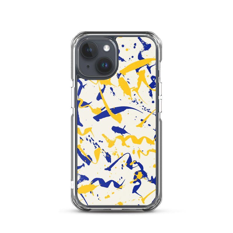 Clear Case for iPhone® iPhone 15 Abstract Paint Texture Design