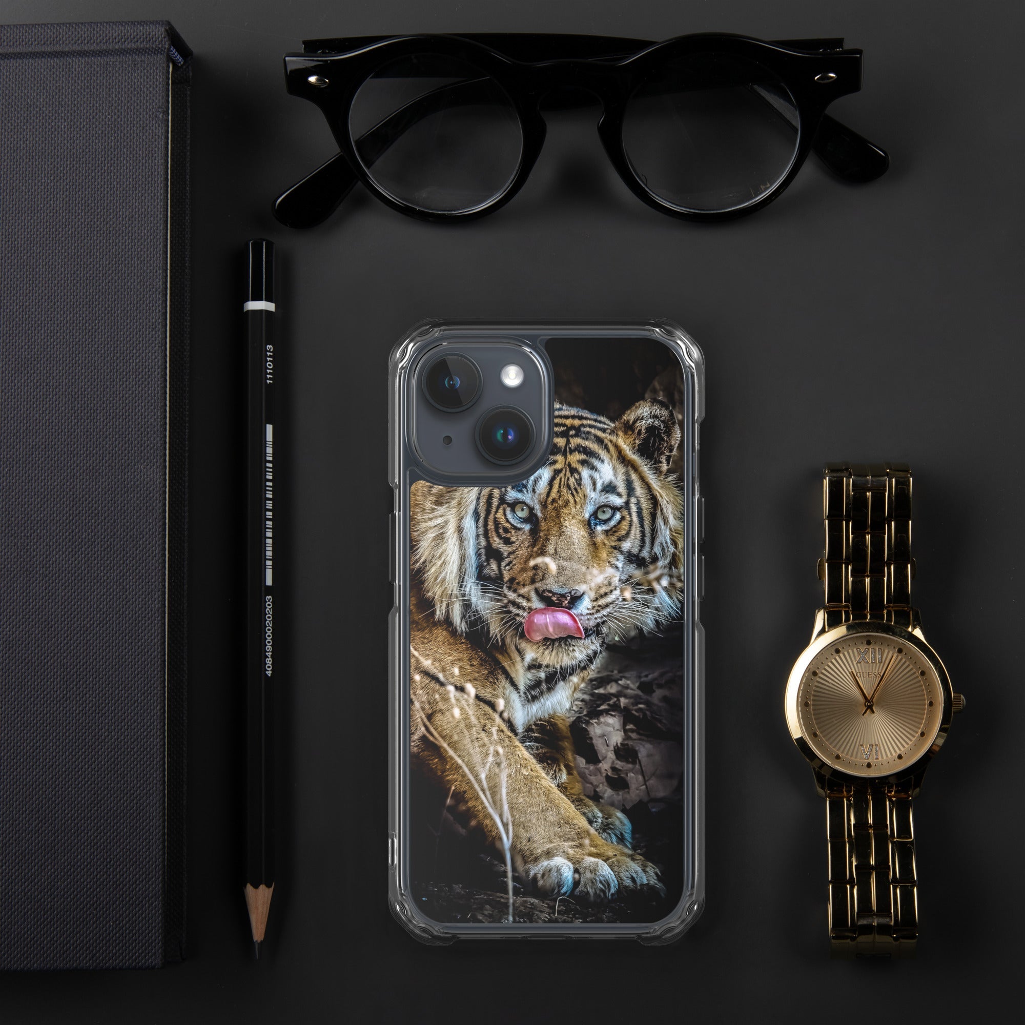 Clear Case for iPhone® iPhone 15 Big Cat Art Design