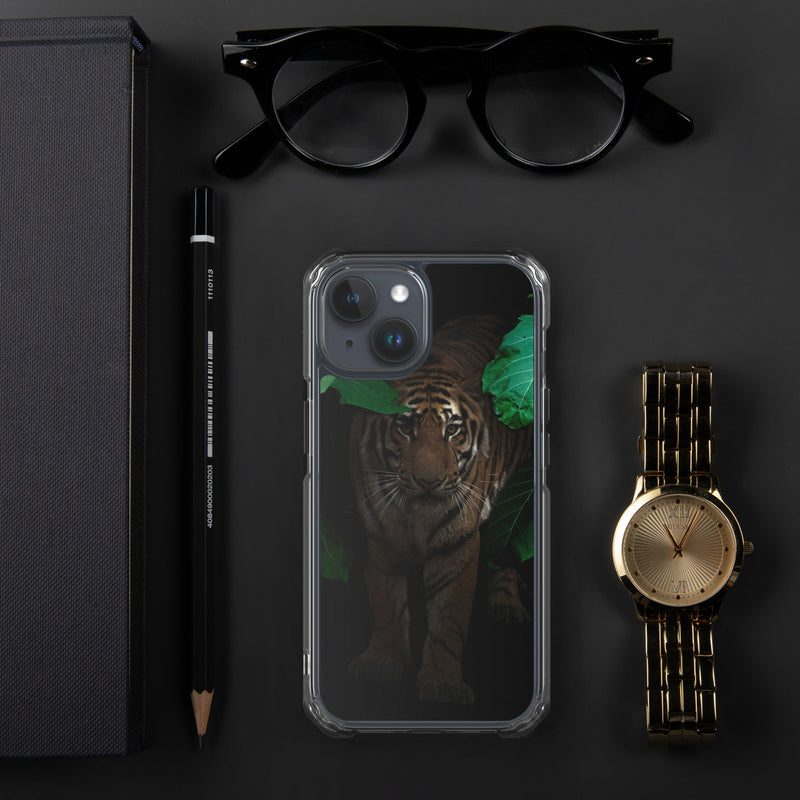 Clear Case for iPhone® iPhone 15 Cat in Darkness Design