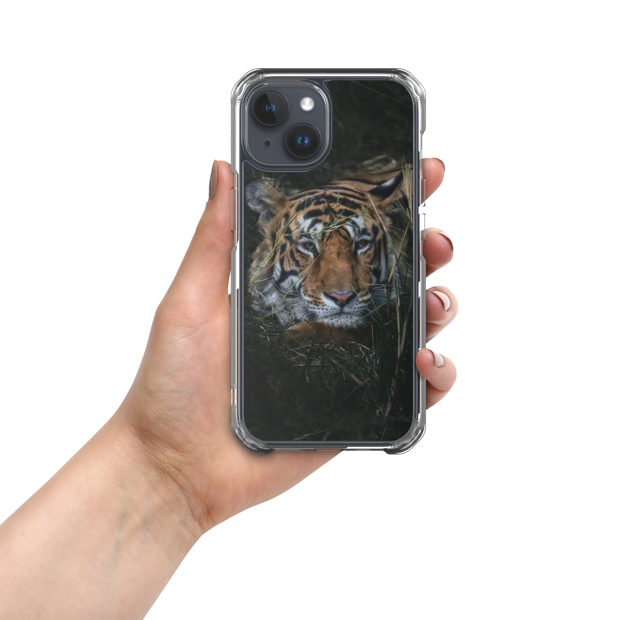 Clear Case for iPhone® iPhone 15 Tiger At Rest Design