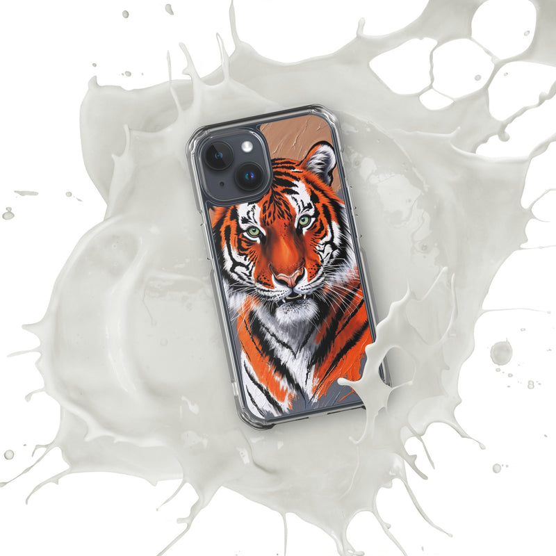 Clear Case for iPhone® iPhone 15 Tiger Painting Design