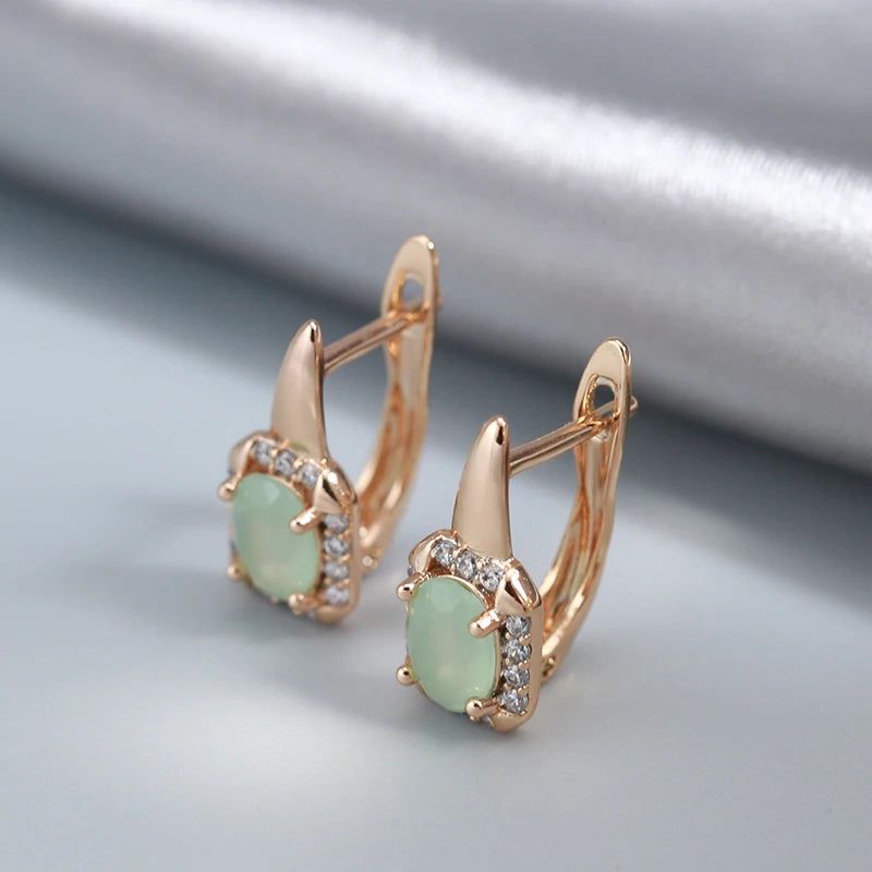 Contemporary Emerald Cut Zircon Drop Earrings in 585 Rose Gold - Luxurious Square Crystal Jewelry