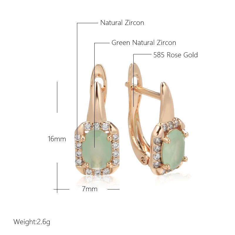 Contemporary Emerald Cut Zircon Drop Earrings in 585 Rose Gold - Luxurious Square Crystal Jewelry