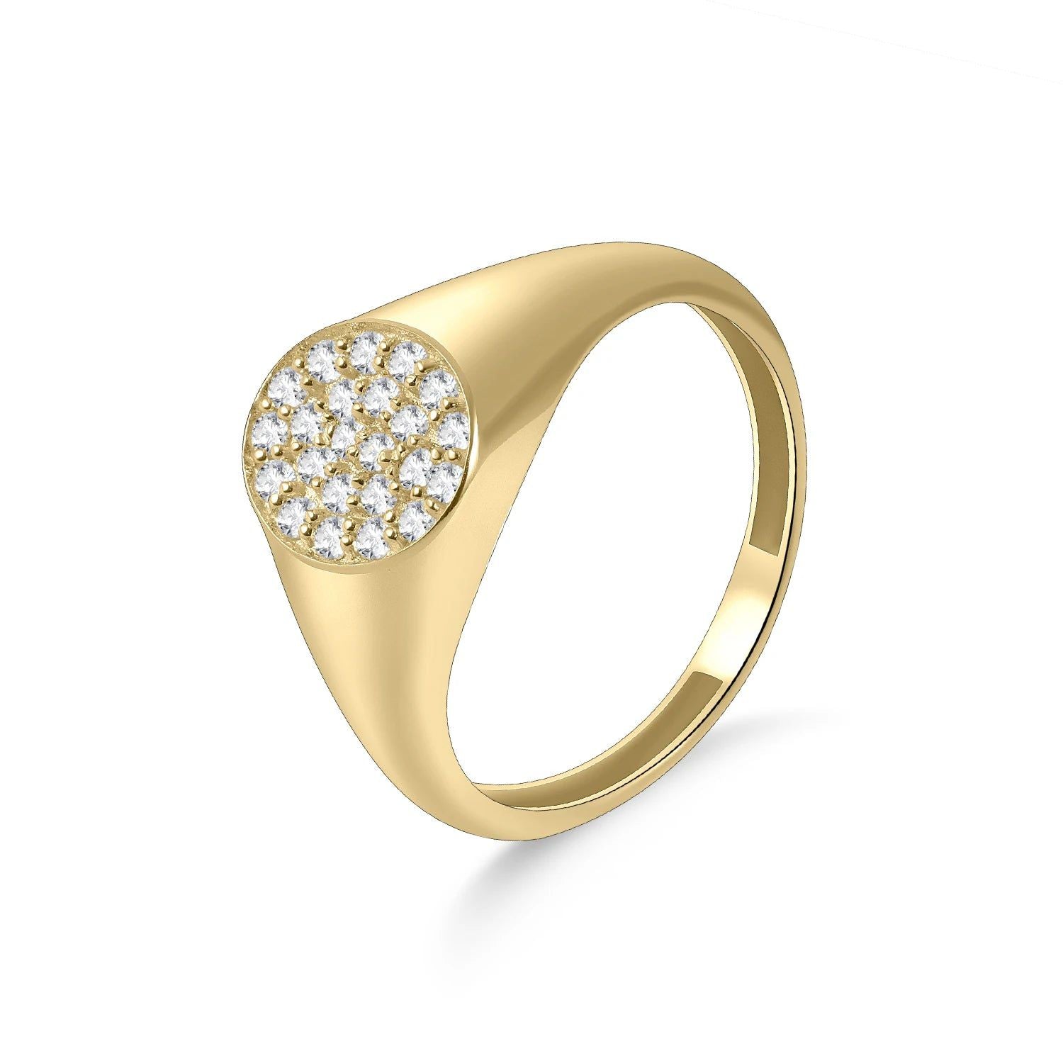 Dainty 925 Sterling Silver Moissanite Gold Signet Ring