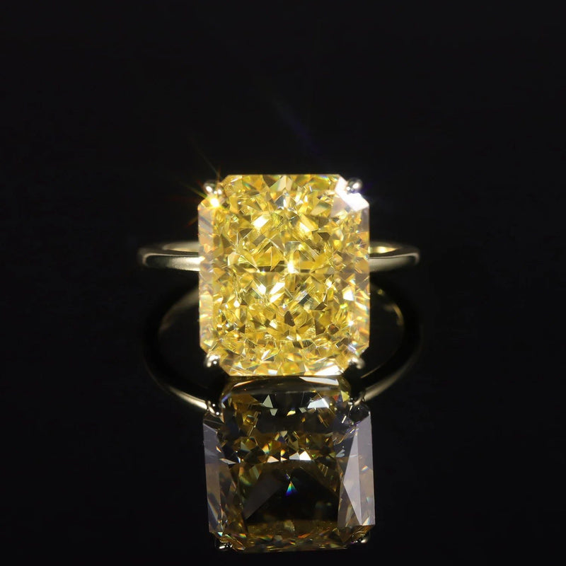 Diamond-Fire CZ Fancy Light Yellow Ring in 925 Silver