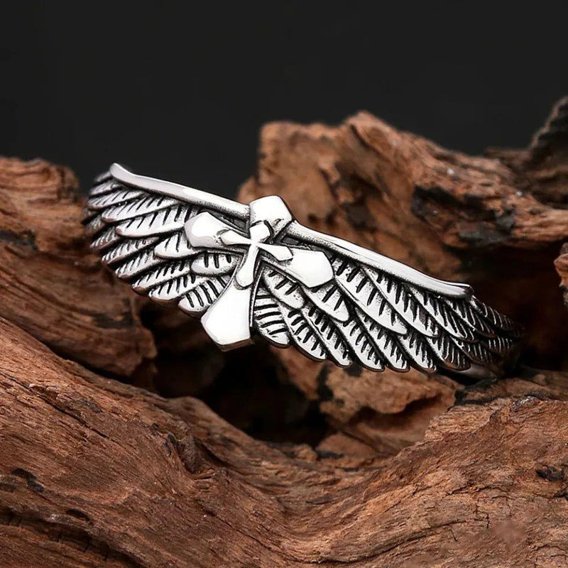 Eagle Wings Stainless Steel Bracelet - Unisex Punk Cross Jewelry Gift for Trendy Fashion