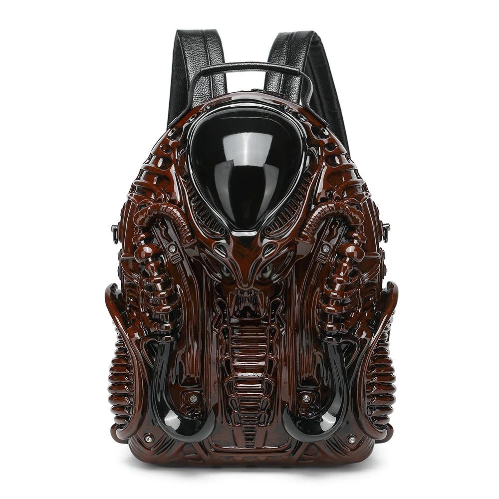 Edgy Luxury Steampunk Cobra Backpack for Women - Retro Designer Schoolbag and Travel Companion