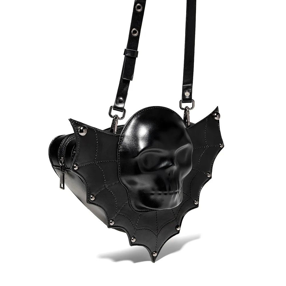 Edgy Women's PU Skull Design Shoulder Bag - Large Capacity Steampunk Crossbody for Halloween and Everyday Wear