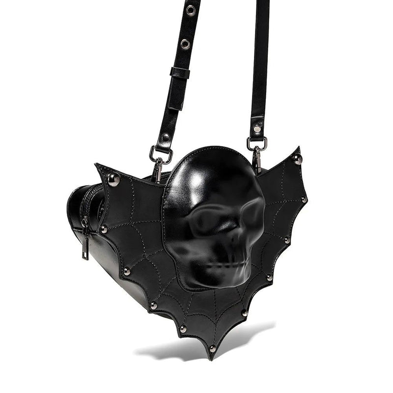 Edgy Women's PU Skull Design Shoulder Bag - Large Capacity Steampunk Crossbody for Halloween and Everyday Wear