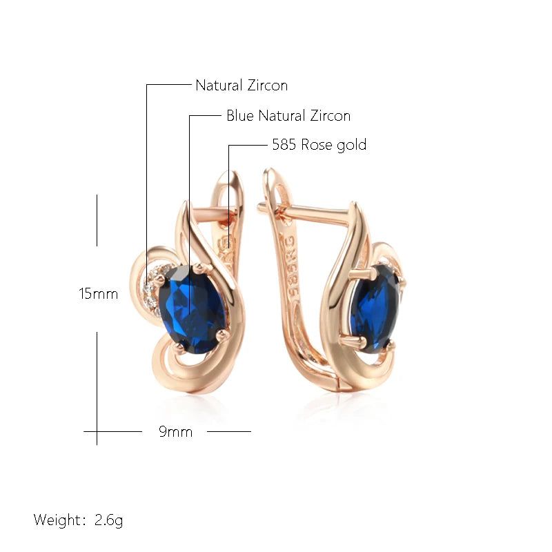 Elaborate Blue Zircon Butterfly Drop Earrings in 585 Rose Gold - Trendy Fashion Jewelry