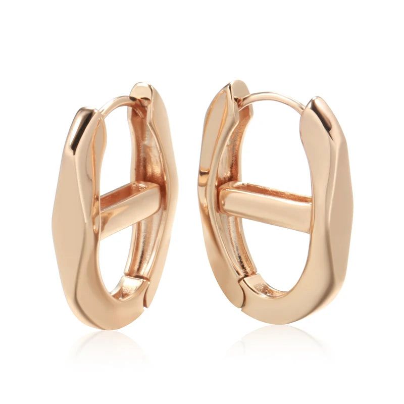 Elaborate Rose Gold Geometric Dangle Earrings - High-Quality Fashion Jewelry