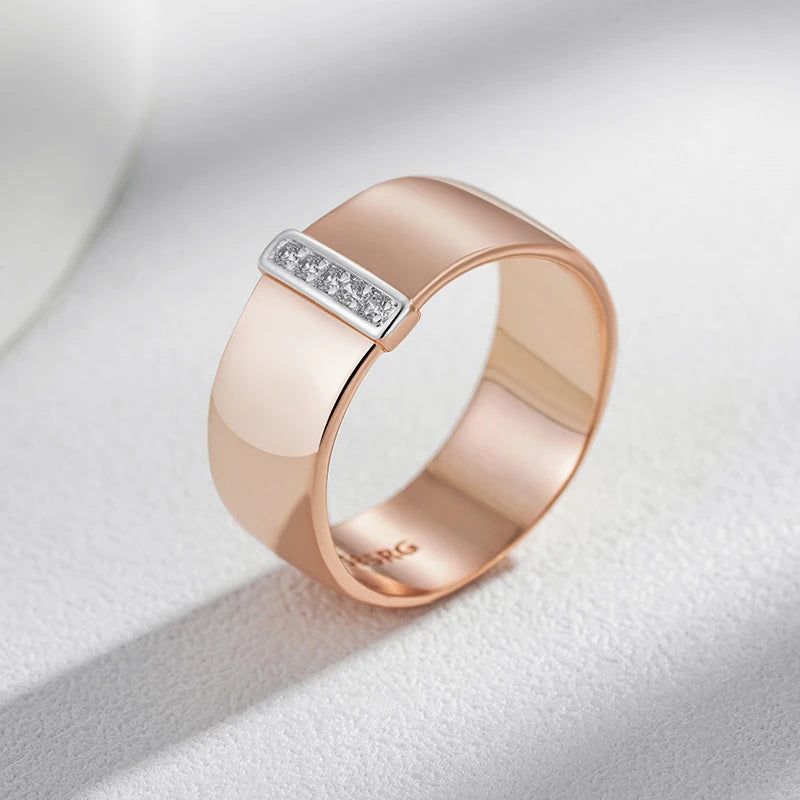 Elegant 10mm Natural Zircon Cocktail Rings in Rose Gold and Silver Setting