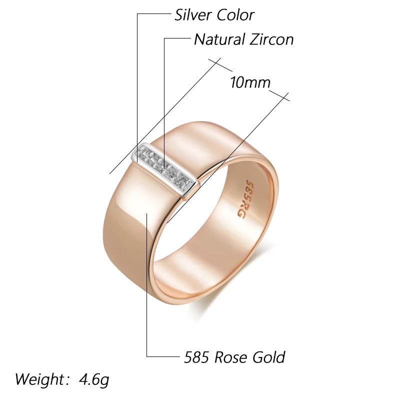 Elegant 10mm Natural Zircon Cocktail Rings in Rose Gold and Silver Setting