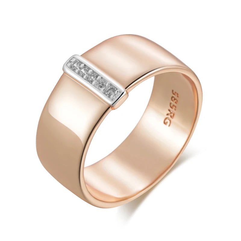 Elegant 10mm Natural Zircon Cocktail Rings in Rose Gold and Silver Setting