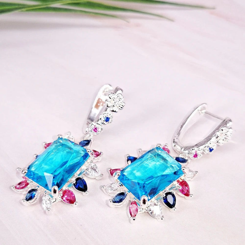 Elegant 14mm Zircon Big Dangle Earrings for Women - Statement Jewelry Drop Ship