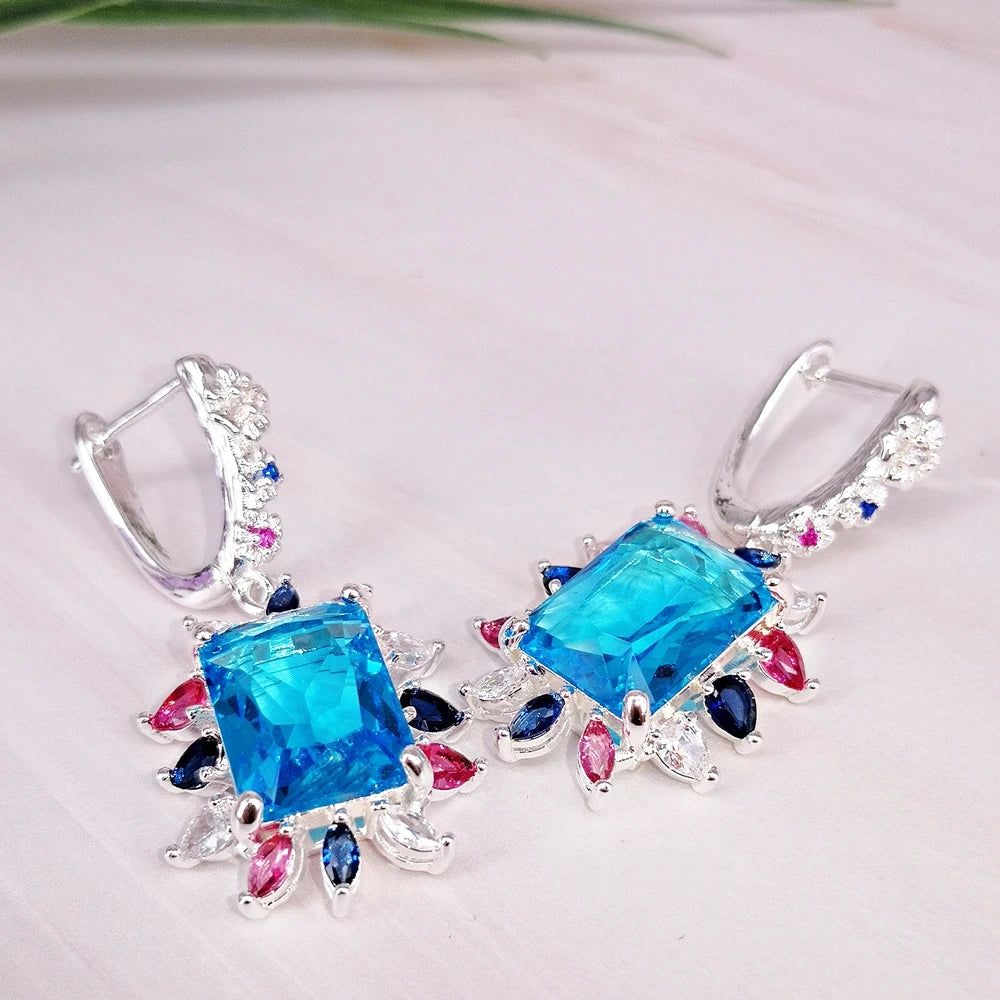 Elegant 14mm Zircon Big Dangle Earrings for Women - Statement Jewelry Drop Ship