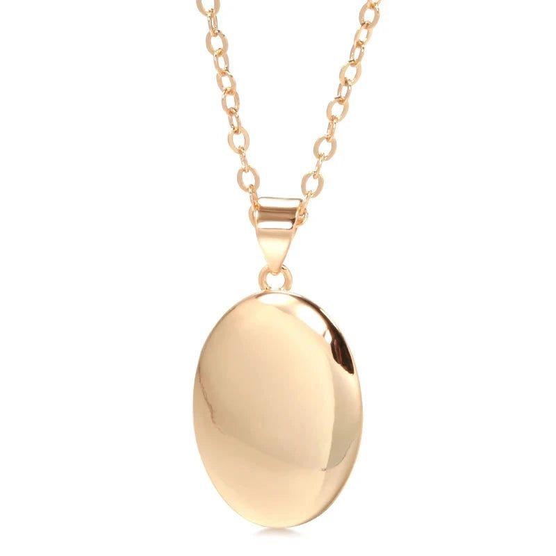 Elegant 585 Rose Gold Oval Pendant Necklace - High-Quality Fashion Jewelry