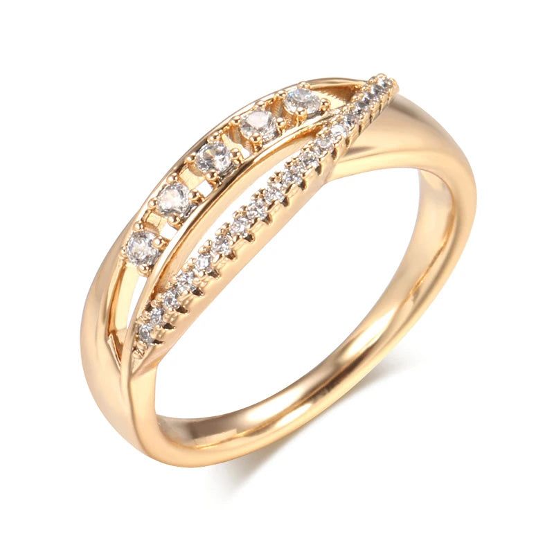 Elegant 585 Rose Gold Rings with Natural Zircon - Luxurious Vintage Jewelry