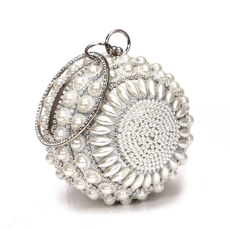 Elegant Ball-Shaped Crystal Tassel Handbag for Women - Versatile Evening Clutch and Shoulder Purse