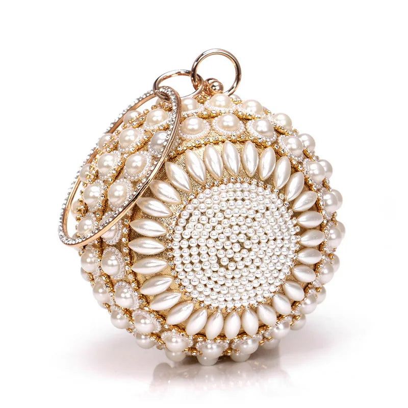 Elegant Ball-Shaped Crystal Tassel Handbag for Women - Versatile Evening Clutch and Shoulder Purse