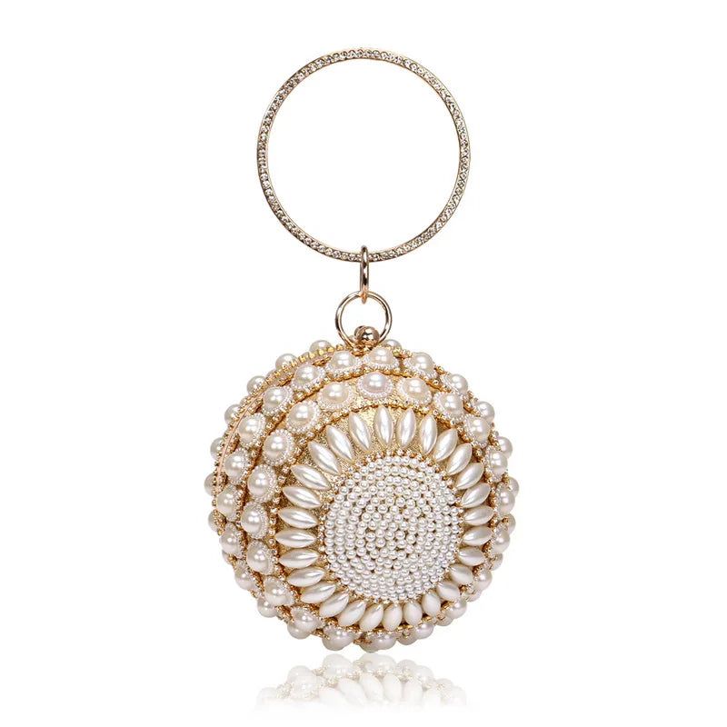 Elegant Ball-Shaped Crystal Tassel Handbag for Women - Versatile Evening Clutch and Shoulder Purse