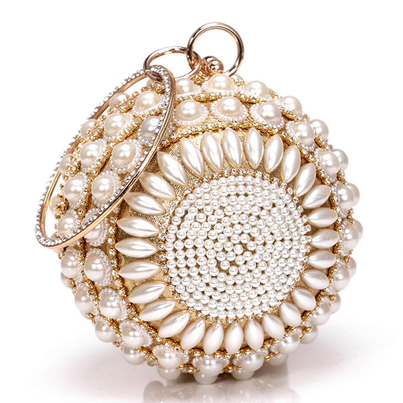 Elegant Ball-Shaped Crystal Tassel Handbag for Women - Versatile Evening Clutch and Shoulder Purse