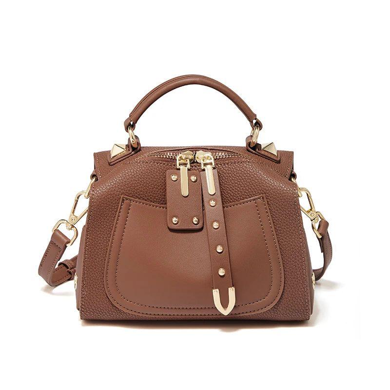 Elegant Retro Split Leather Messenger Bag for Women - High-Quality Crossbody Handbag Gift for Mom