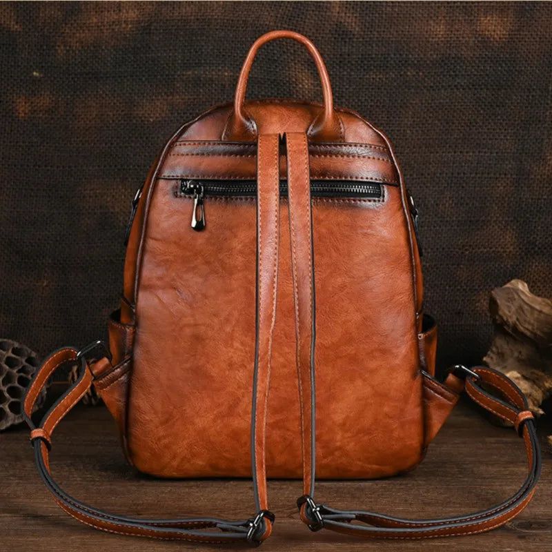 Elegant Vintage Women's Handmade Backpack with Unique Totem Design - Spacious Travel Bag