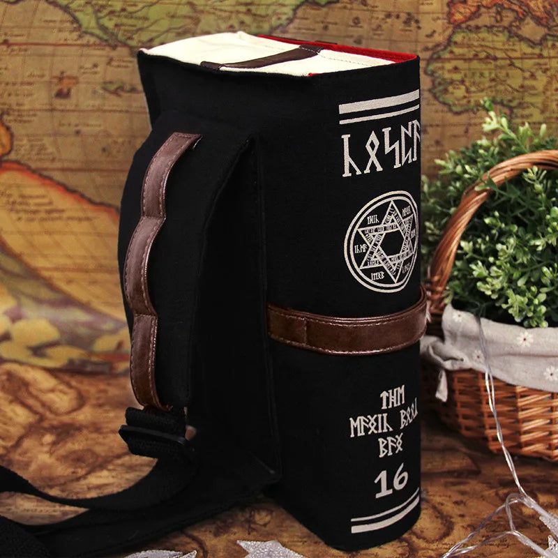 Enchanted Gothic Spellbook Crossbody Bag for Students