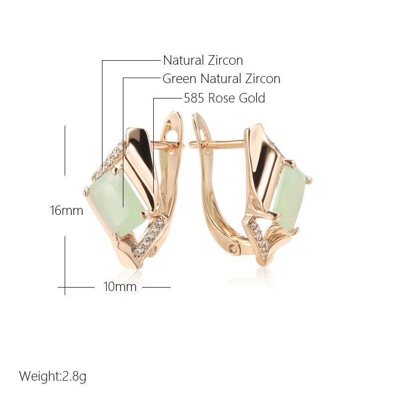 Exquisite Geometric Rose Gold Drop Earrings with Emerald Cut Zircon