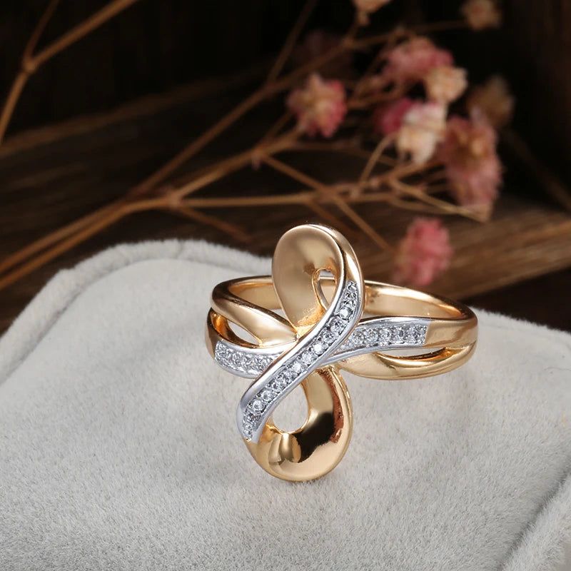 Exquisite Vintage Rose Gold Natural Zircon Cocktail Ring with Micro-wax Inlay