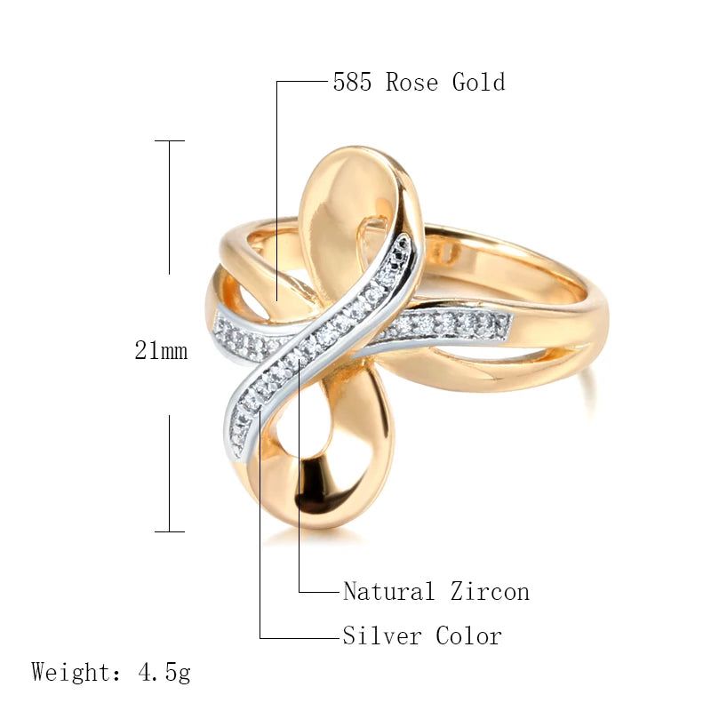 Exquisite Vintage Rose Gold Natural Zircon Cocktail Ring with Micro-wax Inlay