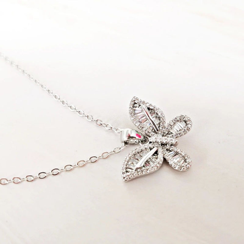 Exquisite Zirconia Butterfly Pendant Necklace - Perfect for Daily Wear and Mother's Day Gift