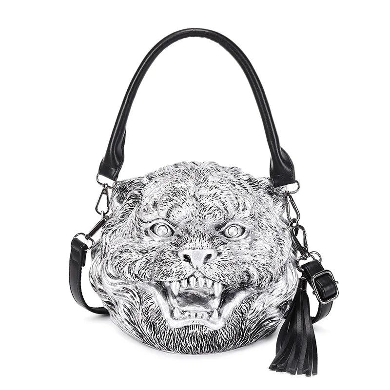 Fierce Fashion: 3D Tiger Head Women's Crossbody Handbags and Shoulder Bags