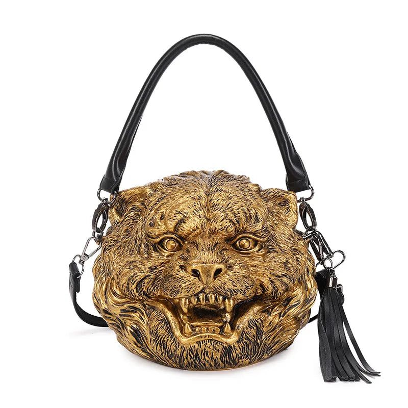 Fierce Fashion: 3D Tiger Head Women's Crossbody Handbags and Shoulder Bags