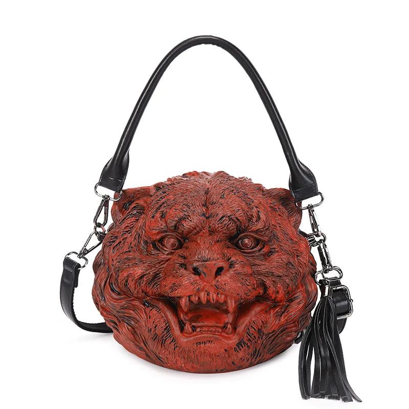 Fierce Fashion: 3D Tiger Head Women's Crossbody Handbags and Shoulder Bags