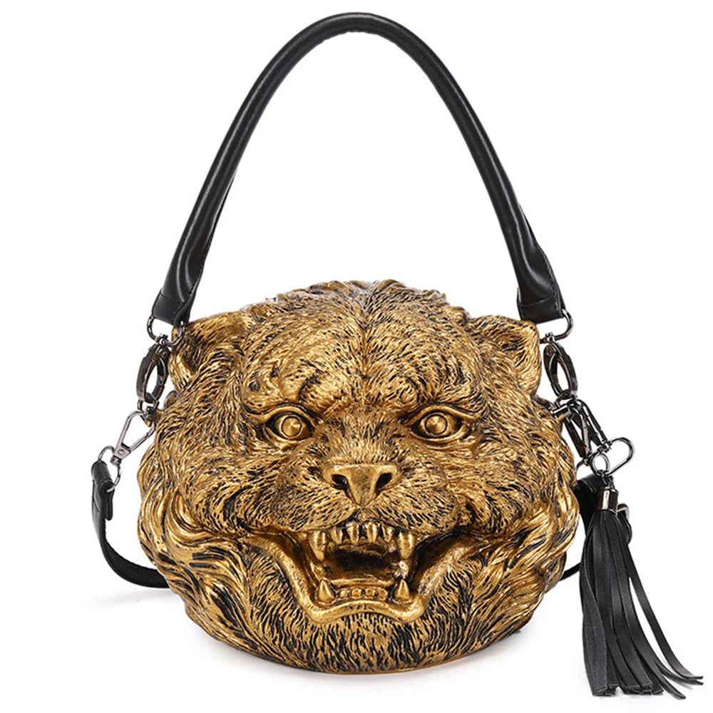 Fierce Fashion: 3D Tiger Head Women's Crossbody Handbags and Shoulder Bags