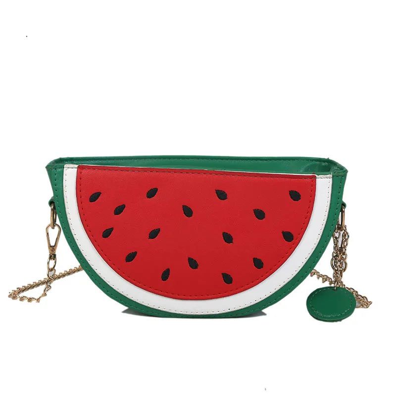 Fruity Fun Handbag: Watermelon & Banana Shaped Crossbody Bag for Women