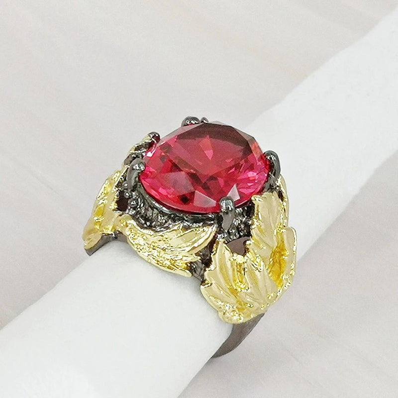 Fuchsia Zircon Big Barroco Cocktail Ring by Dreamcarnival