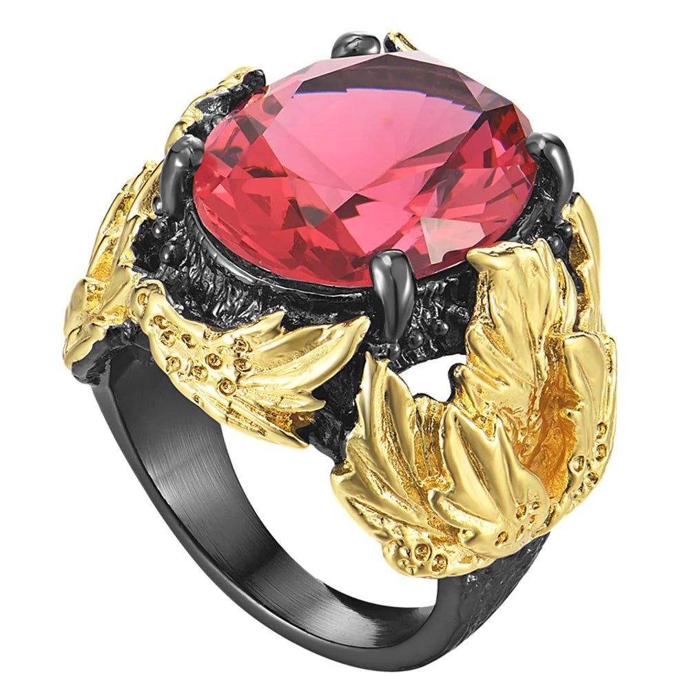 Fuchsia Zircon Big Barroco Cocktail Ring by Dreamcarnival