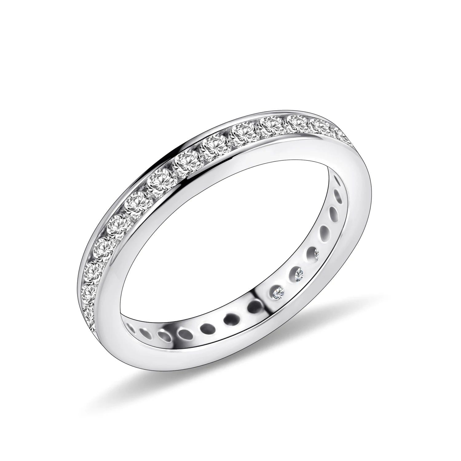 Full Eternity Band 2mm Round Moissanite Channel Set Rings