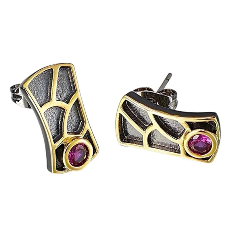 Geometric Baroque Stud Earrings - Four Stylish Designs for Everyday Elegance