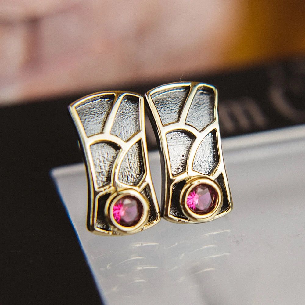 Geometric Baroque Stud Earrings - Four Stylish Designs for Everyday Elegance