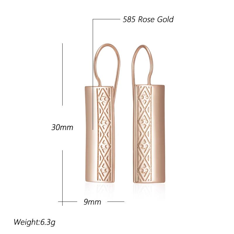 Glamorous Geometric Rose Gold Dangle Earrings – High-Quality Fashion Jewelry