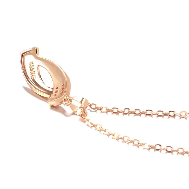 Glamorous Geometric Rose Gold Pendant Necklace with Natural Zircon Accents